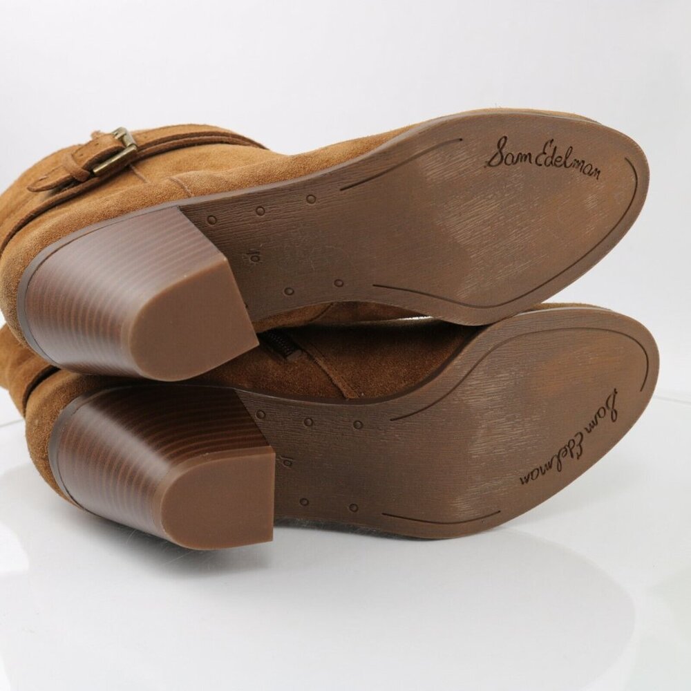 Sam Edelman Womens Lynne Boot Size 10 Camel Suede  Block Heel Ankle Strap Boho - Picture 9 of 12